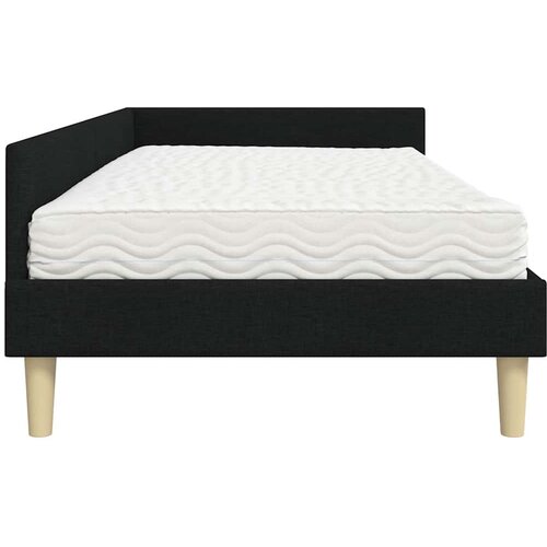  Kutni krevetni okvir s madracem 2 kom. Crna 100 x 200 cm Slike