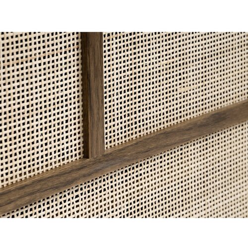 Unique Furniture Temno rjava nizka komoda v hrastovem dekorju z drsnimi vrati 180x80 cm Barrali &amp;ndash; Slike