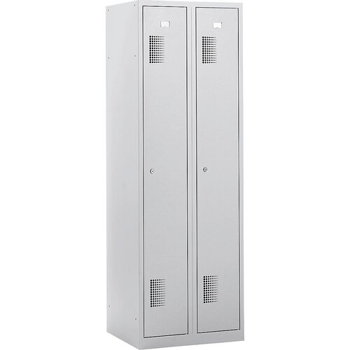 eurokraft basic garderobna omara amsterdam, antibakterijska, širina 600 mm, 2 predelka po 298 mm, svetlo sive barve ral 7035 Cene