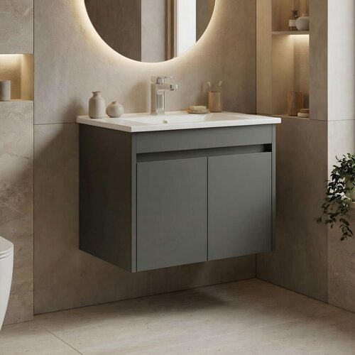 Hanah home Polica za kupatilo, Antracit Slike