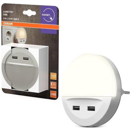 Osram LED noćno svetlo za utičnicu sa senzorom LUNETTA 2xUSB LED/13W/230V Cene