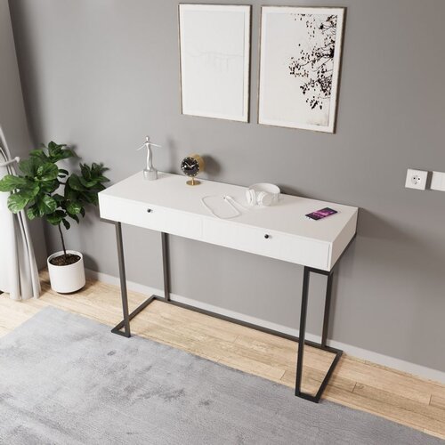Hanah home komoda Ikı cekmeceli L707 white dresser Slike