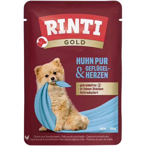 Rinti Gold 10 x 100 g - Čisti pi&scaron;čanec in perutninska srca Cijene