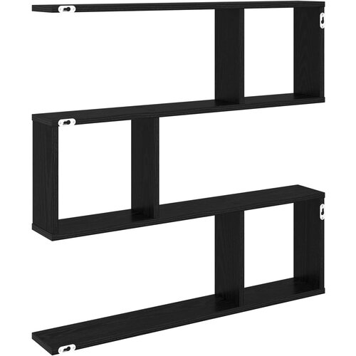  Polica na zidu Crni hrast 80 x 12 x 79,5 cm Konstruirano drvo Slike