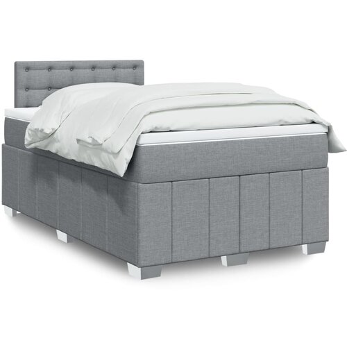 vidaXL Box spring postelja z vzmetnico svetlo siva 120x200 cm blago Cene
