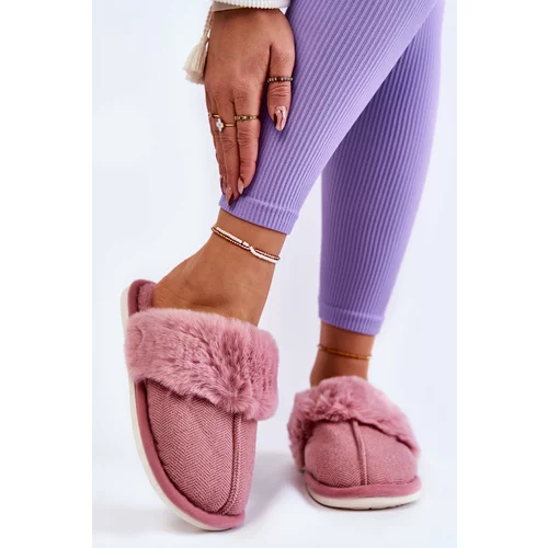 Kesi Women's Warm Slippers With Fur Dark pink Franco
