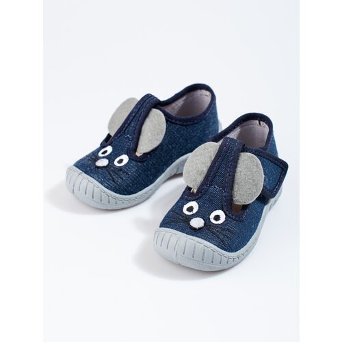 SHELOVET Navy blue velcro slippers mouse Slike