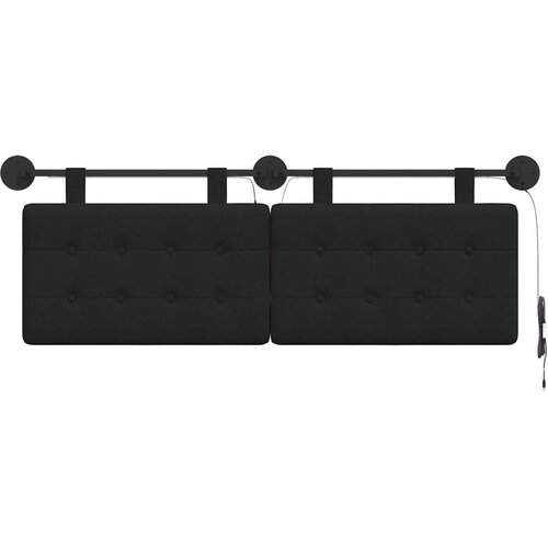  Viseće uzglavlje kreveta S LED svjetlom Crna Tkanina Slike