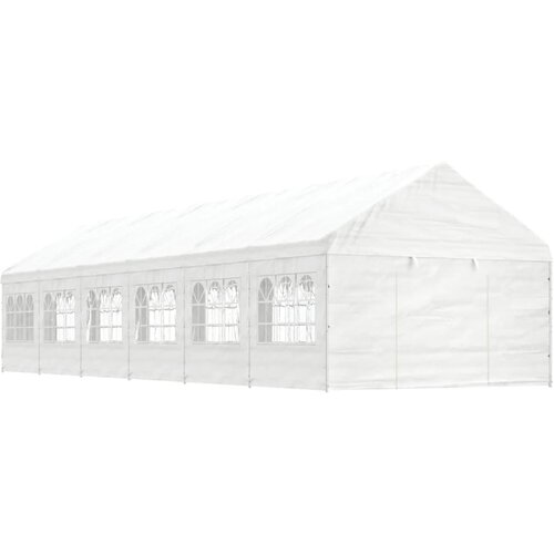 vidaXL Paviljon s streho bel 13,38x4,08x3,22 m polietilen Cene