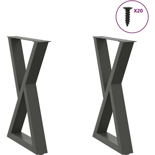  Noge za blagovaonski stol 2 kom. antracit 60 x (72-73,3) cm čelik Cijene