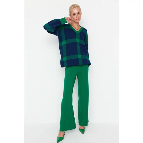Trendyol Green Jacquard Knitwear Bottom-Top Set