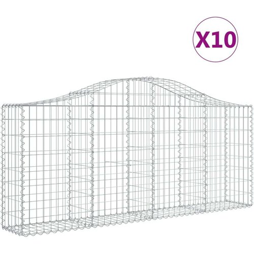  Lučne gabionske ko&amp;scaron;are 10 kom 200x30x80/100cm pocinčano željezo Slike