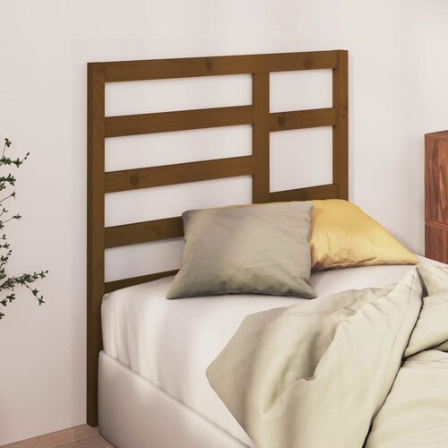  Uzglavlje za krevet boja meda 96 x 4 x 104 cm masivna borovina Slike