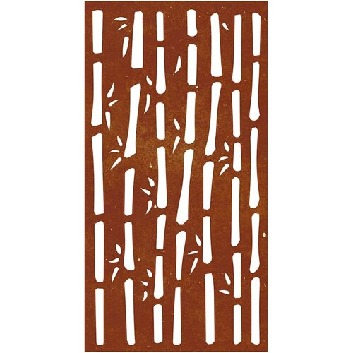  Vrtni zidni ukras 105 x 55 cm čelik COR-TEN s uzorkom bambusa Smeđa Slike
