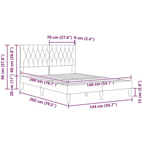  Okvir za krevet s uzglavljem Plava 140 x 200 cm Bar&amp;scaron;un - Plava 140 x 200 cm Slike