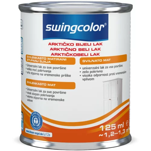 SWINGCOLOR Arktično beli lak Swingcolor (bele barve, svilnato mat, 125 ml)