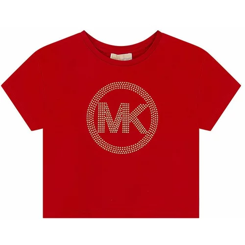 Michael Kors Otroška bombažna kratka majica rdeča barva