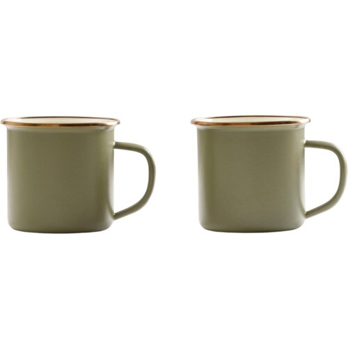 Barebones 2-delni set emajliranih skodelic - Olive - 1 set. Cene