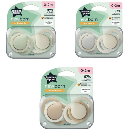 Tommee_Tippee tolažilna duda - silikon , 0-2m, uni, 2/1 Slike