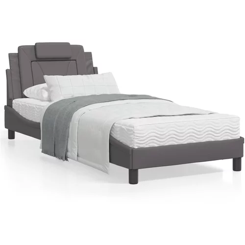  Okvir za krevet s uzglavljem sivi 90x200 cm od umjetne kože