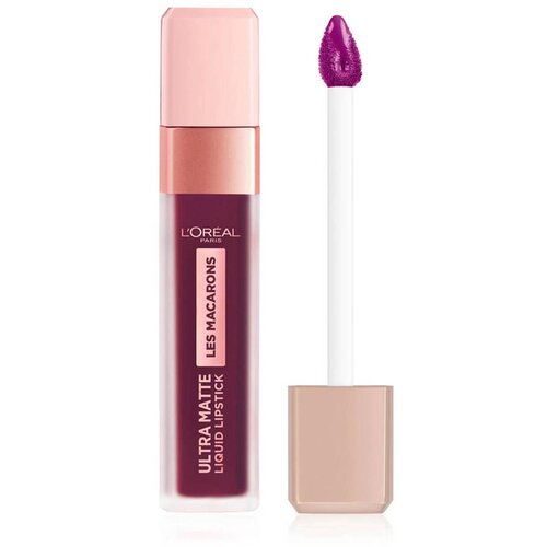 L&amp;acute;Or&amp;eacute;al Paris Les Macarons Ultra Matte dolgoobstojna tekoča &amp;scaron;minka z mat učinkom 7,6 ml odtenek 830 Blackcurrant Crush za ženske Slike