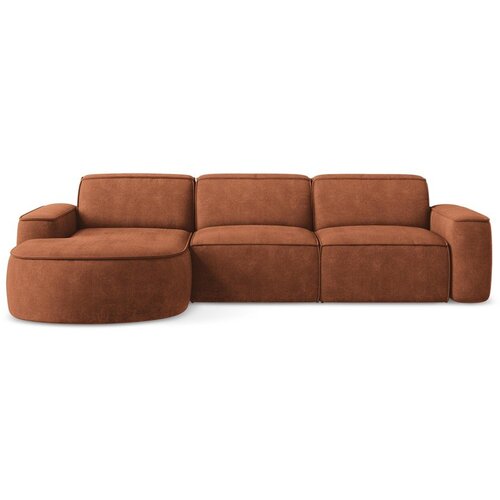 Makamii Kutna garnitura od šenila boja terakote (s lijevim kutom/s ležaljkom) Omao – Cijene