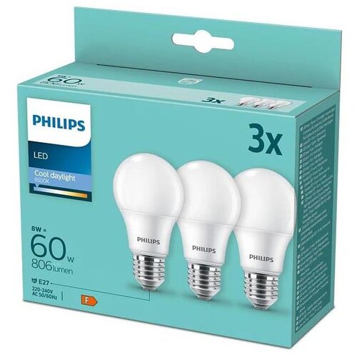 Philips paket 3x led sijalica A60 E27/8W/230V 6500K Cene