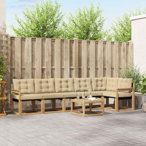  Set vanjskih sofa 7 kom. Bijela i bež Cijene