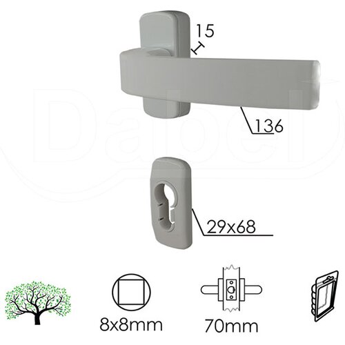 Dabel kvaka roz za alu v tara-r r9016b 29/68/15/136/8 mm Cene