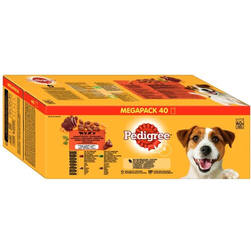 Pedigree vrečke v multi pakiranju - 40 x 100 g (4 različice v želeju) Cene