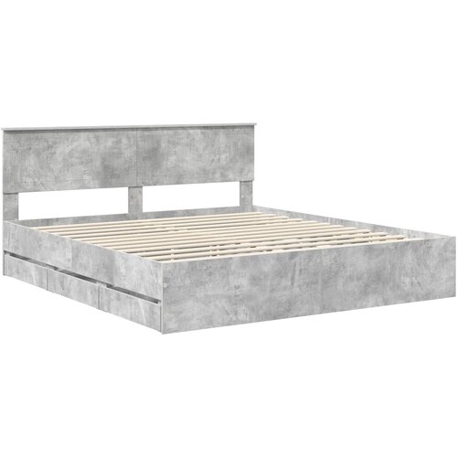  Krevetna konstrukcija s ladicama Betonski sivi 180 x 200 cm Siva 210 x 183 x 90 cm Slike