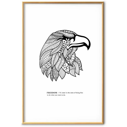  Plakat - Eagle of Freedom 60x90 Zlatni okvir s margom Cijene