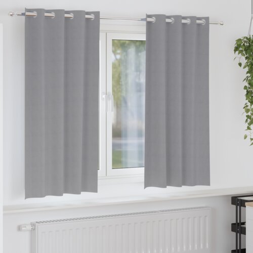 vidaXL Zavese z zavesami 2 pcs Svetlo siva 175 x 140 cm Poliester Cene