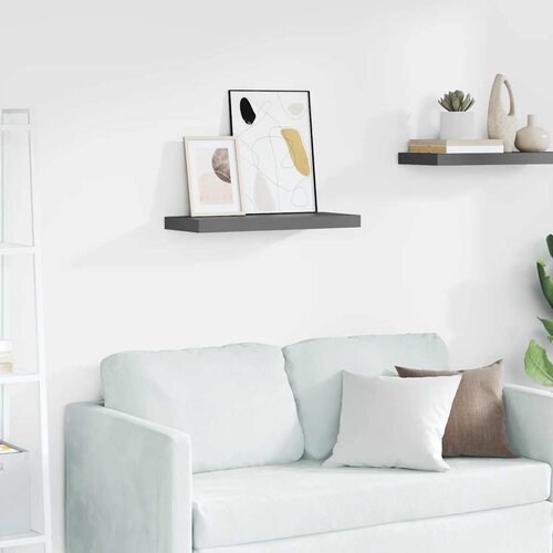  Plutajuća zidna polica visoki sjaj siva 60 x 23,5 x 3,8 cm MDF Cijene