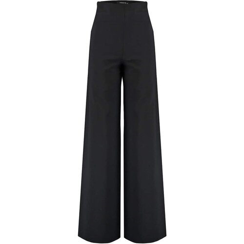 Trendyol black high waist fabric trousers Slike