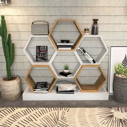 Woody Fashion polica za knjige cicek white oak Slike