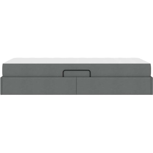 VidaXL Krevet s madracem i skladi&amp;scaron;tem Tamno siva 90 x 190 cm Poliester - Tamno siva 90 x 190 cm Slike