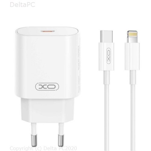 XO wall charger CE25 PD 25W 1x USB-C white + cable USB-C - Lightning Cijene