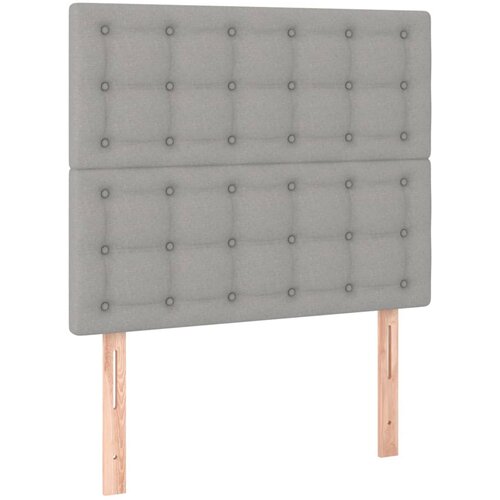  Okvir kreveta s oprugama i madrac svjetlosivi 90x200cm tkanina Slike