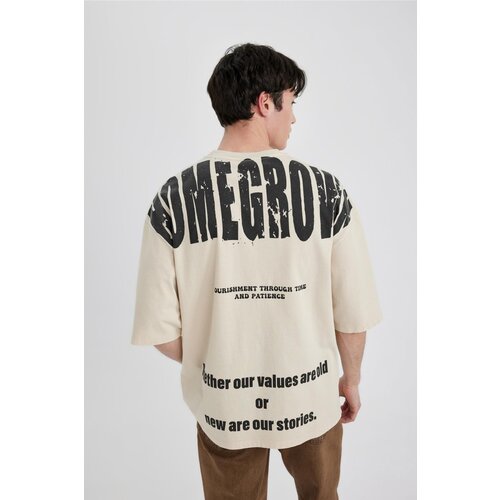 Defacto Loose Fit Crew Neck Back Printed Short Sleeve T-Shirt Slike