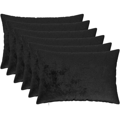 Presvlaka za jastuk 6 pcs HEERLEN Crna 40 x 60 cm Flanel Cijene