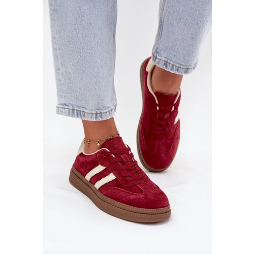 EVENTO Women&amp;#039;s Suede Sneakers on Platform Bordeaux Sylviona Slike