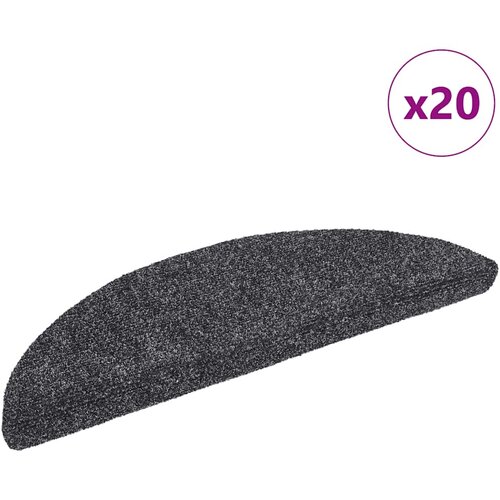  Prostirke za stepenice, samoljepljive, 20 kom. 56x17x3 cm, tamno sive, poluokrugle Cene