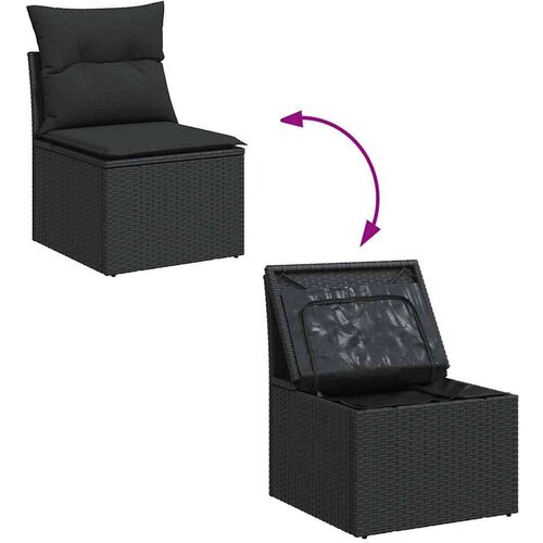 vidaXL 9-dijelni set vrtnih sofa s jastucima crni od poliratana bagrem Cene