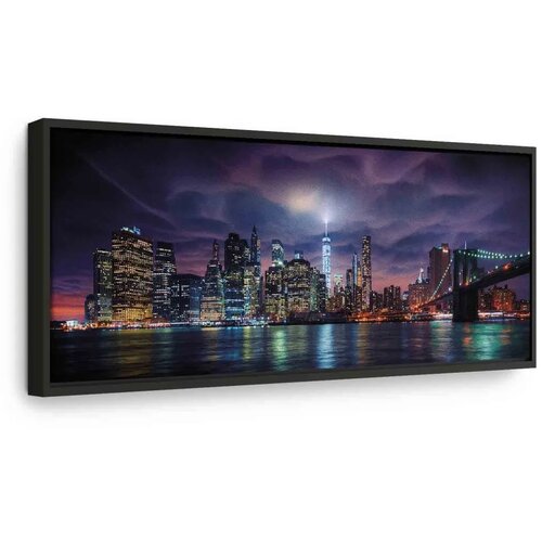  Slika - New York: Dark City 90x30 U crnom drvenom okviru Cijene