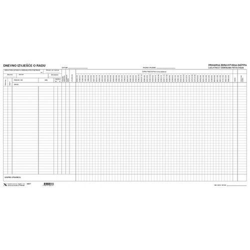 NARODNE NOVINE-UT III-8-29 DNEVNO IZVJE&amp;Scaron;ĆE O RADU ZA PRIMARNU ZDRAVSTVENU ZA&amp;Scaron;TITU; Blok 60 listova, 57 x 29,7 cm Slike