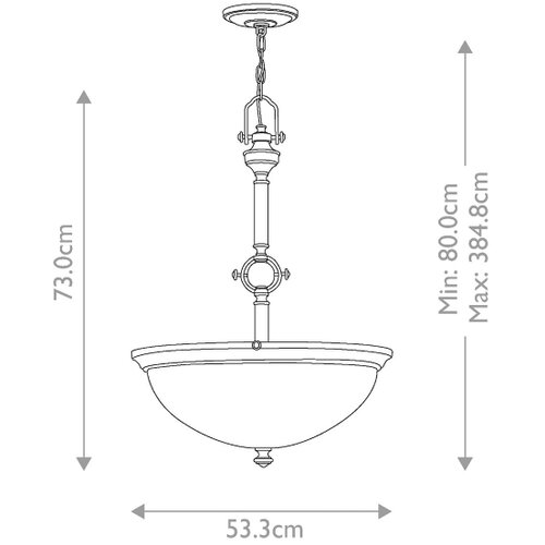 Elstead Lighting Hinkley HK-MAYFLOWER-P-C - Luster na lancu MAYFLOWER 3xE27/60W/230V Slike