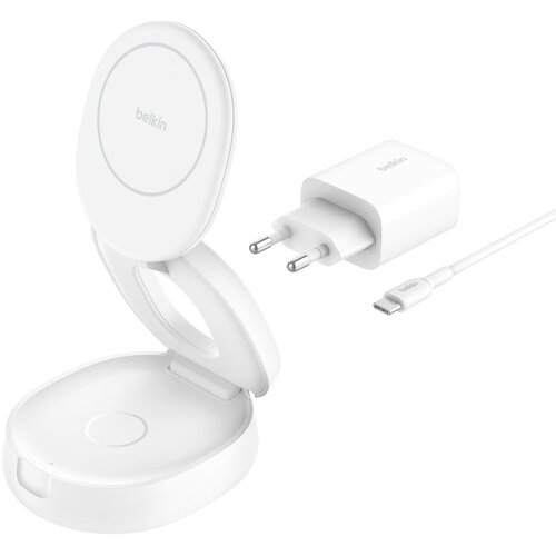 Belkin Boost Charge adjustable mag.2-in-1 Ch.Qi2 wh. WIZ035kqWH Slike