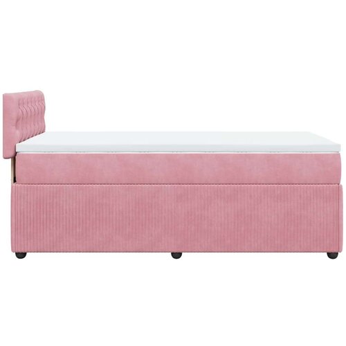 VidaXL Box spring krevet s madracem ružičasti 80 x 200 cm bar&amp;scaron;unasti Slike