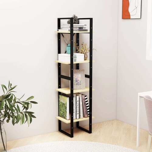 VidaXL Knjižna omara 4-nadstropna 40x30x140 cm trdna borovina Slike